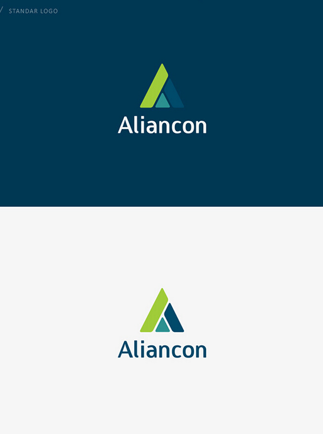 Aliancon 建筑公司字母A三角形品牌標志設計VI設計1