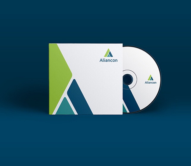 Aliancon 建筑公司字母A三角形品牌標志設計VI設計5