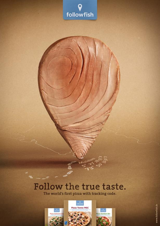 德國followfish披薩“食物追蹤碼”平面廣告創(chuàng)意設(shè)計5