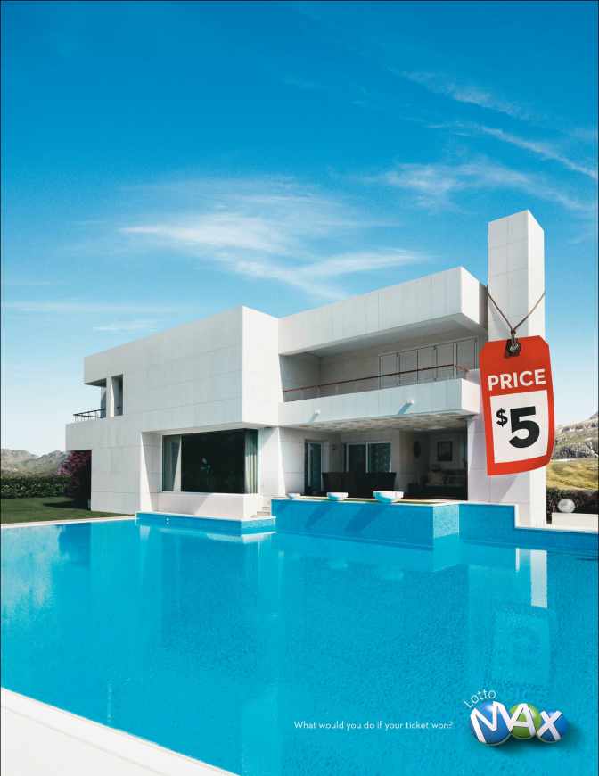 2.國(guó)外廣告創(chuàng)意設(shè)計(jì)欣賞別墅篇——加拿大大樂透彩票雜志平面廣告創(chuàng)意設(shè)計(jì)——尚略上海品牌策劃公司與上海廣告設(shè)計(jì)公司