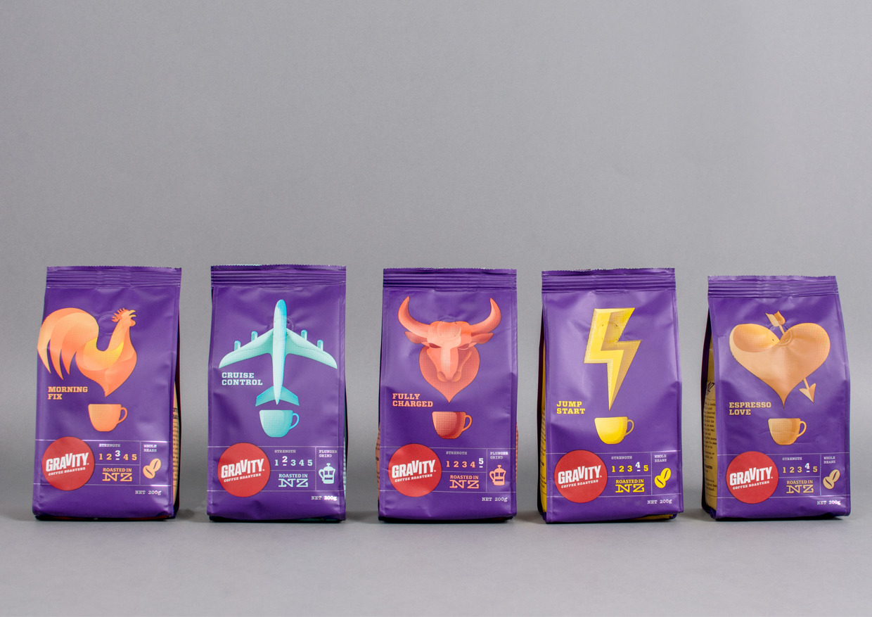 新西蘭重力咖啡漂亮的紫色包裝設(shè)計(jì)欣賞1-尚略廣告包裝設(shè)計(jì)公司