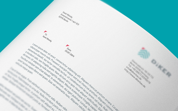 德國(guó)Diker Bau建筑規(guī)劃公司品牌形象設(shè)計(jì)-延展應(yīng)用設(shè)計(jì)-信紙?jiān)O(shè)計(jì)