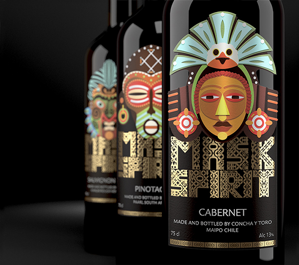 上海包裝設計公司設計分享——新西蘭Mask Spirit: 葡萄酒包裝設計2