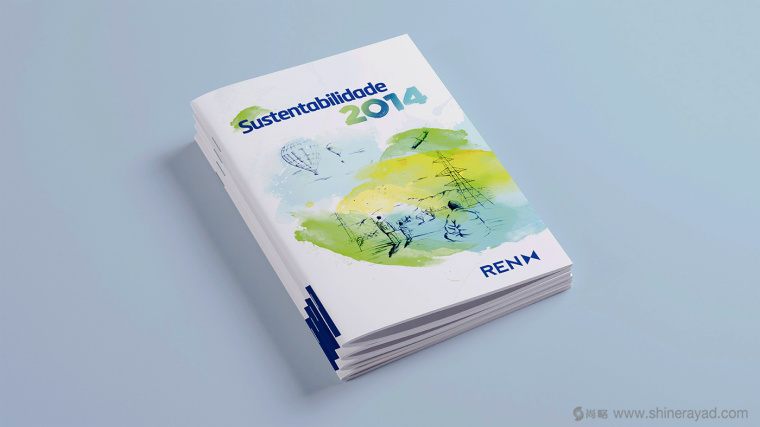 REN國際電力電網(wǎng)能源公司可持續(xù)發(fā)展清新水彩手繪企業(yè)宣傳畫冊設(shè)計1