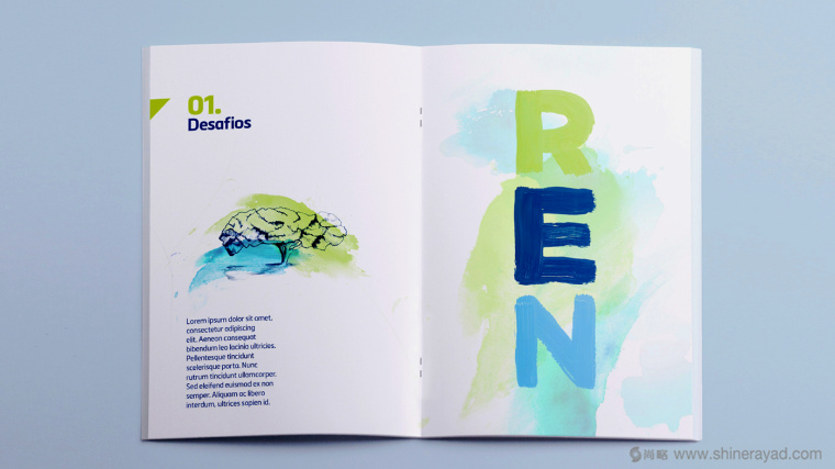 REN國際電力電網(wǎng)能源公司可持續(xù)發(fā)展清新水彩手繪企業(yè)宣傳畫冊設(shè)計3