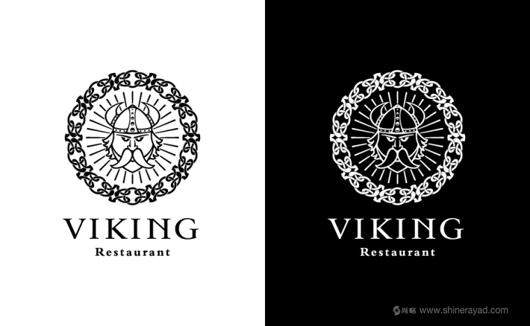 Viking餐廳餐飲大胡子師傅LOGO設(shè)計-上海餐飲LOGO設(shè)計公司4