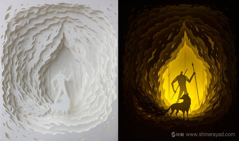 上海平面設(shè)計(jì)公司藝術(shù)修養(yǎng)：夢(mèng)幻上古世界剪紙疊加設(shè)計(jì)藝術(shù)插畫(huà)欣賞8