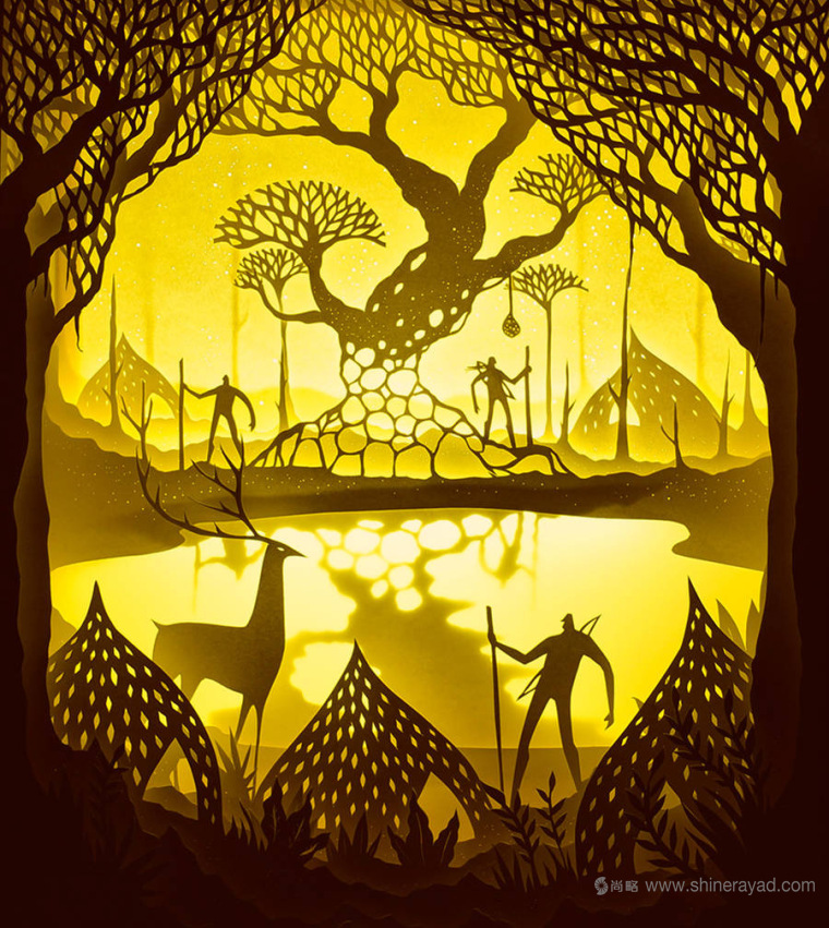 上海平面設(shè)計(jì)公司藝術(shù)修養(yǎng)：夢(mèng)幻上古世界剪紙疊加設(shè)計(jì)藝術(shù)插畫(huà)欣賞12