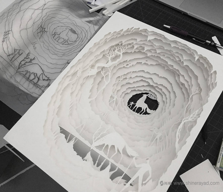 上海平面設(shè)計(jì)公司藝術(shù)修養(yǎng)：夢(mèng)幻上古世界剪紙疊加設(shè)計(jì)藝術(shù)插畫(huà)欣賞6