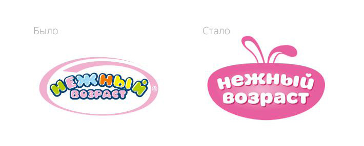 Карточка 卡通人物版嬰兒兒童酸奶新舊LOGO設(shè)計(jì)對比