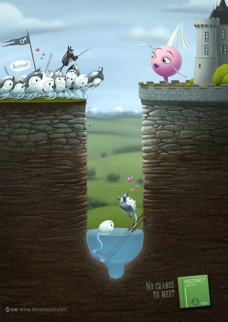 國外平面廣告佳作欣賞：nstinct 本能避孕套安全套平面創(chuàng)意廣告設(shè)計-騎士篇