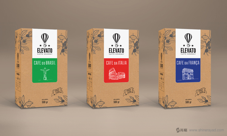 Elevato 咖啡連鎖店餐飲品牌形象設(shè)計(jì)-咖啡豆包裝設(shè)計(jì)24