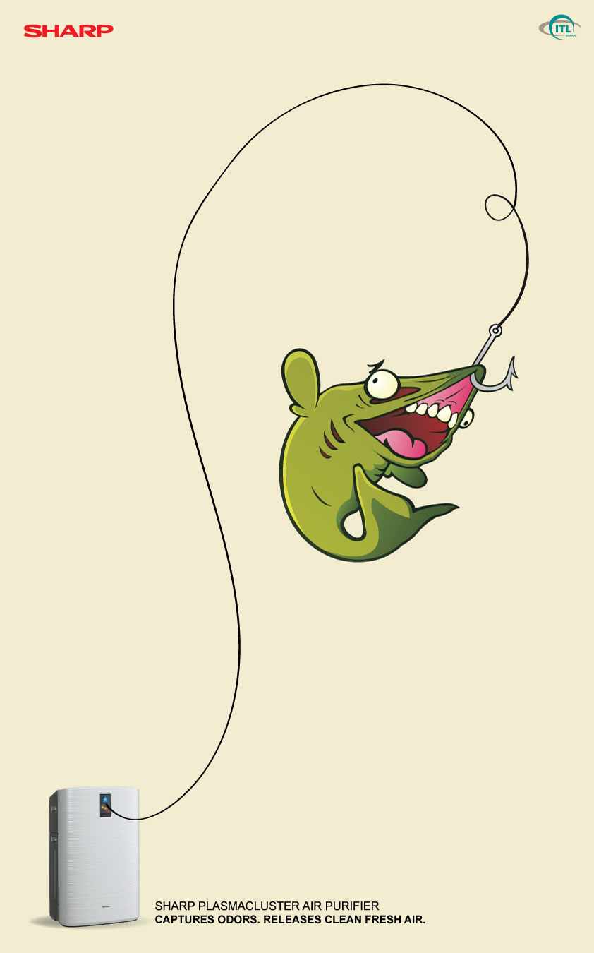 Sharp 夏普空氣濾清器平面廣告創(chuàng)意設(shè)計(jì)”魚篇“-尚略廣告上海廣告設(shè)計(jì)公司2