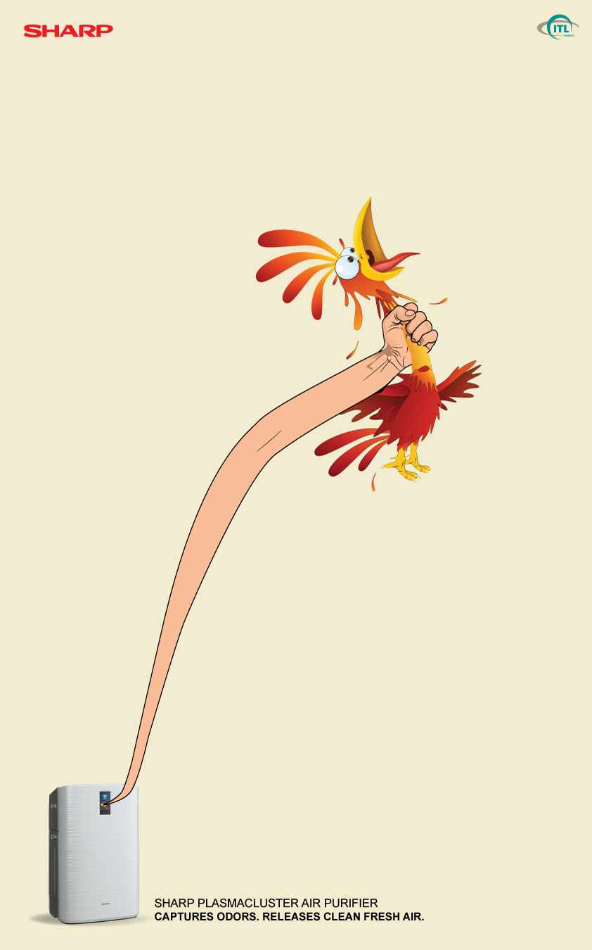 Sharp 夏普空氣濾清器平面廣告創(chuàng)意設(shè)計(jì)”雞篇“-尚略廣告上海廣告設(shè)計(jì)公司1