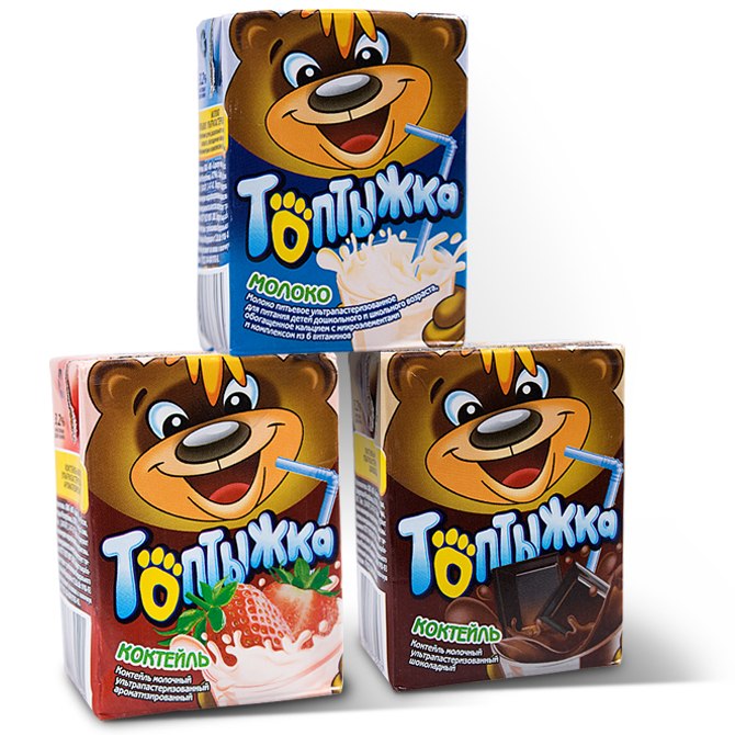 上海包裝設計公司分享：利樂裝泰迪熊 Топтыжки 兒童早餐牛奶酸奶食品包裝設計1