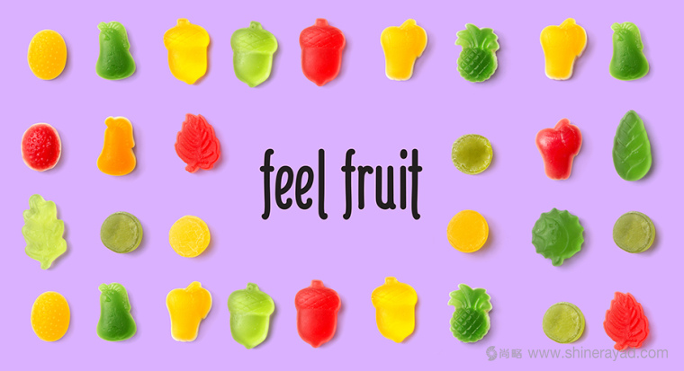 可愛卡通風格 Feel Fruit 水果軟糖果凍標志設計1