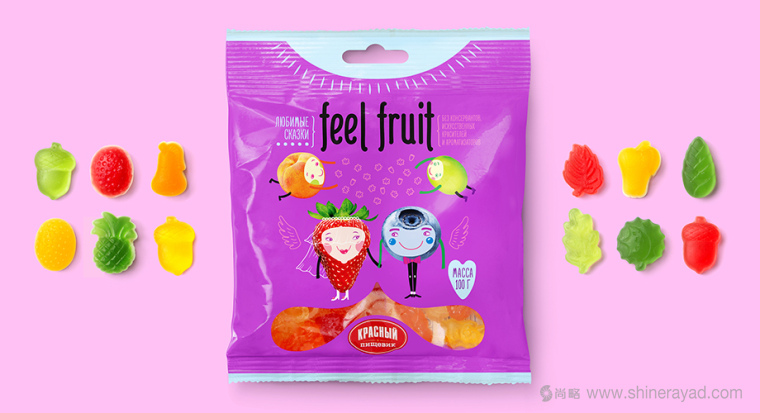上海包裝設計公司設計欣賞：可愛卡通風格 Feel Fruit 水果軟糖果凍包裝設計3