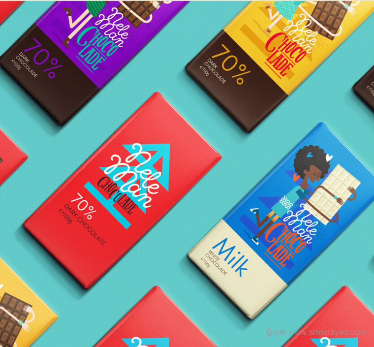 上海包裝設(shè)計公司設(shè)計欣賞：橡皮筋手臂人物插畫設(shè)計風(fēng)格Neleman 巧克力包裝設(shè)計3
