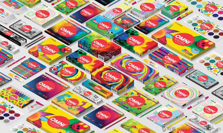 OMNI 水彩筆顏料筆繪畫工具文具盒子包裝設(shè)計-上海包裝設(shè)計公司2