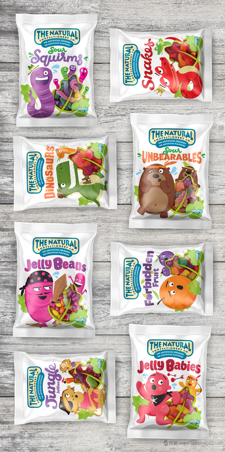 上海包裝設(shè)計(jì)公司鑒賞漫畫(huà)插畫(huà)風(fēng)格自然健康糖果包裝設(shè)計(jì)3