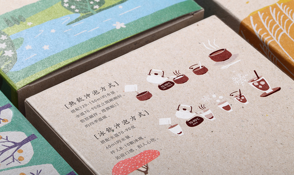 吾谷茶糧擂茶茶葉四季禮盒包裝設(shè)計(jì)插畫設(shè)計(jì)-上海包裝設(shè)計(jì)公司包裝佳作7