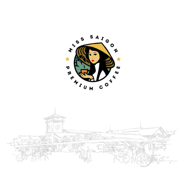越南西貢小姐咖啡品牌LOGO設(shè)計-上海LOGO設(shè)計公司1