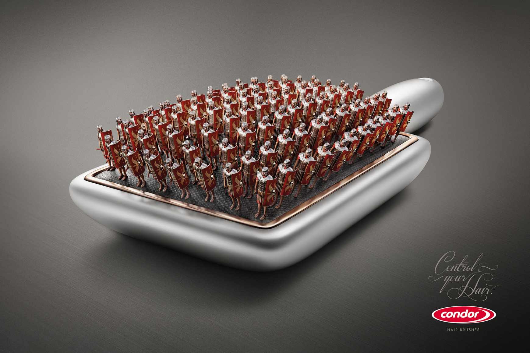 上海廣告設(shè)計公司尚略分享Condor 頭梳平面創(chuàng)意廣告設(shè)計中世紀(jì)戰(zhàn)士篇1