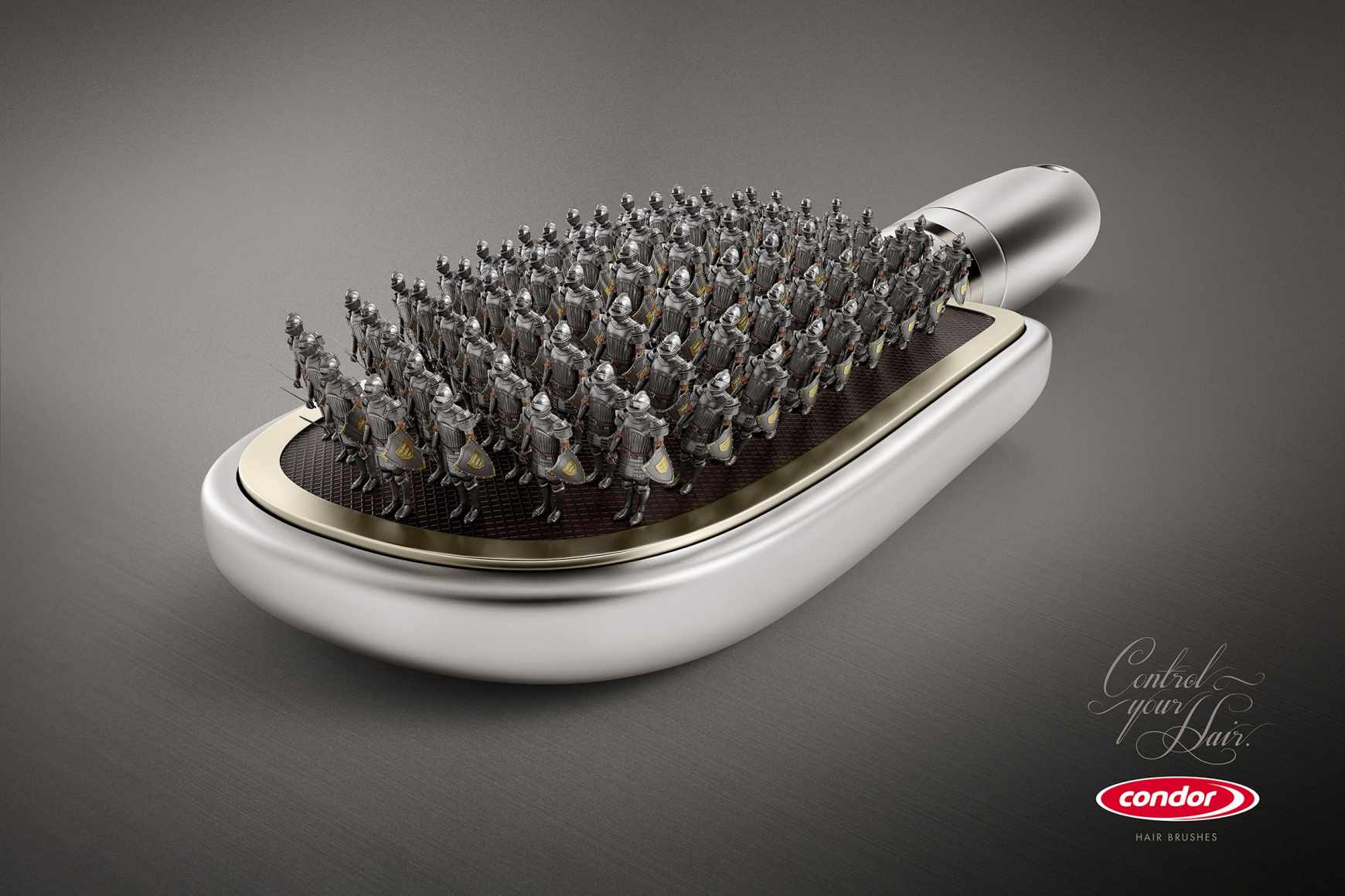 上海廣告設(shè)計公司尚略分享Condor 頭梳平面創(chuàng)意廣告設(shè)計中世紀(jì)戰(zhàn)士篇2