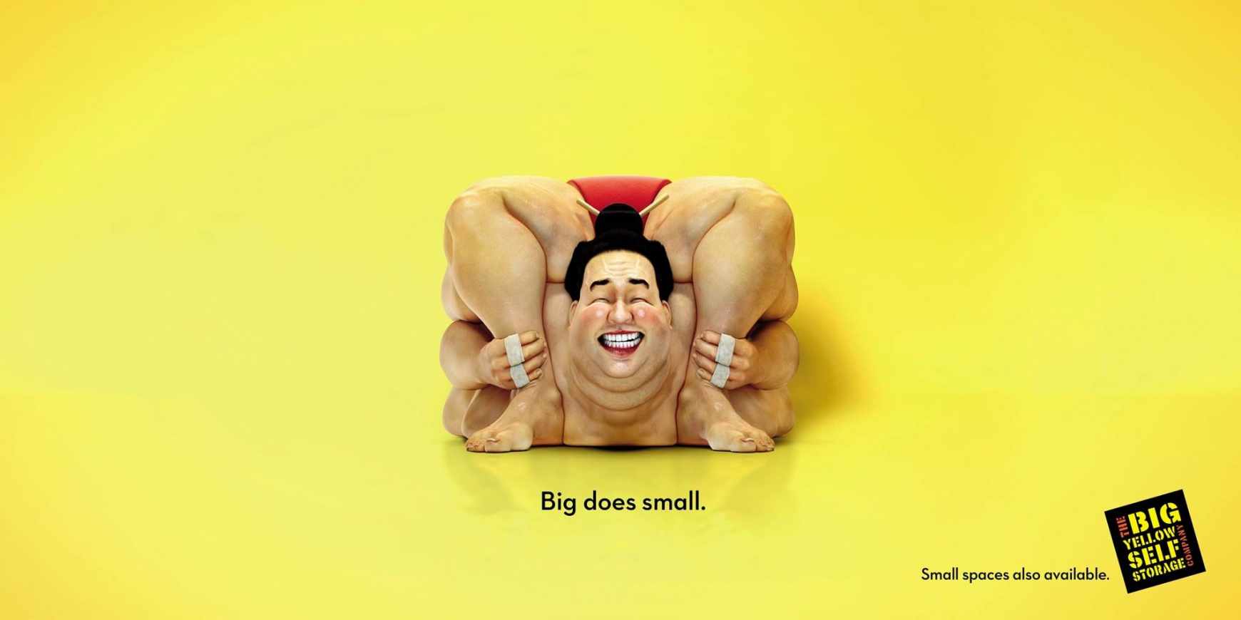 英國 Big Yellow Storage 自我倉儲(chǔ)公司平面廣告創(chuàng)意設(shè)計(jì)1相撲篇平面廣告