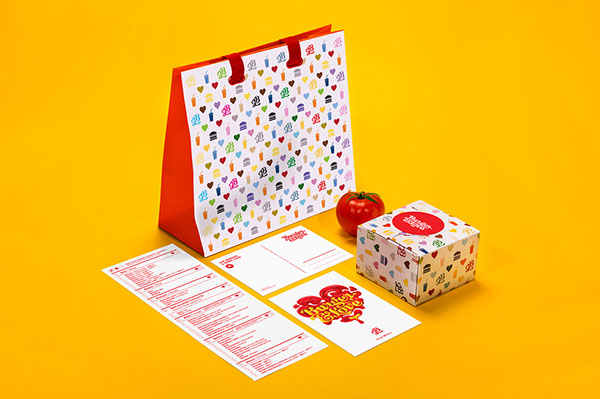 Burger&Love 漢堡快餐餐廳品牌形象設(shè)計(jì)22-漢堡薯?xiàng)l包裝設(shè)計(jì)3-手提袋設(shè)計(jì)VI設(shè)計(jì)