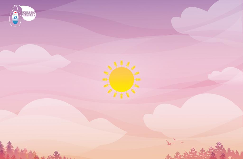 上海廣告設計公司分享：3M防曬霜太陽篇平面廣告創(chuàng)意設計-冰淇淋篇