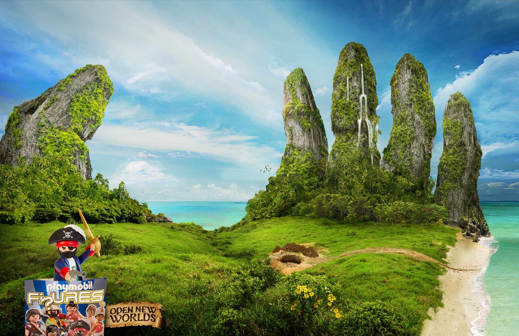 Playmobil 玩具創(chuàng)意平面廣告設(shè)計手-山脈篇-上海廣告設(shè)計公司1