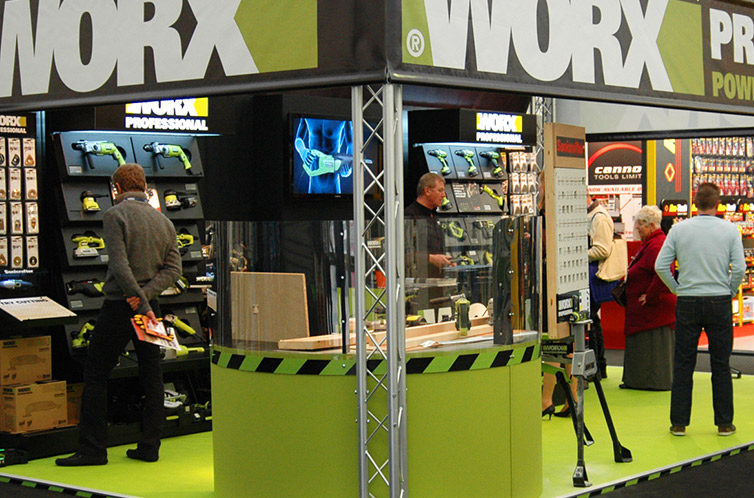 WORX 專業(yè)電轉(zhuǎn)電動工具品牌形象策劃設(shè)計6-展會展臺設(shè)計