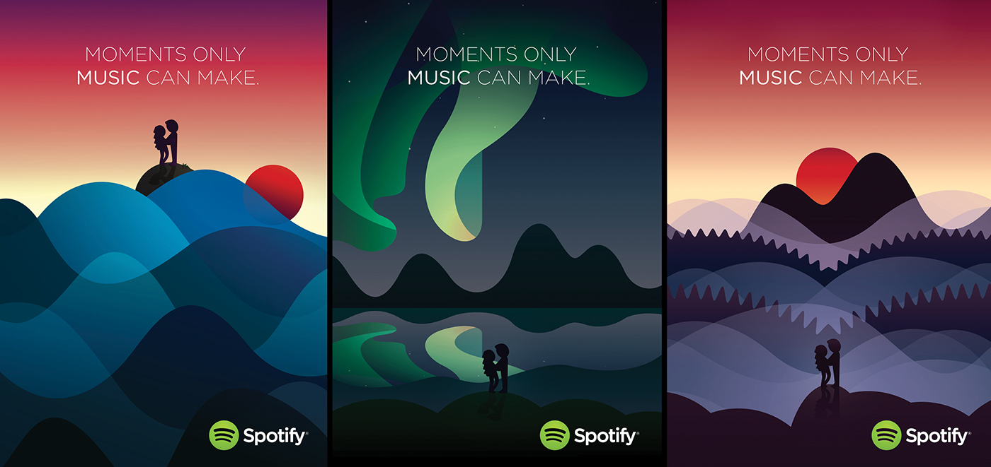 Spotify音樂網(wǎng)站平臺(tái)手繪矢量插畫廣告海報(bào)設(shè)計(jì)-上海廣告設(shè)計(jì)公司佳作欣賞5