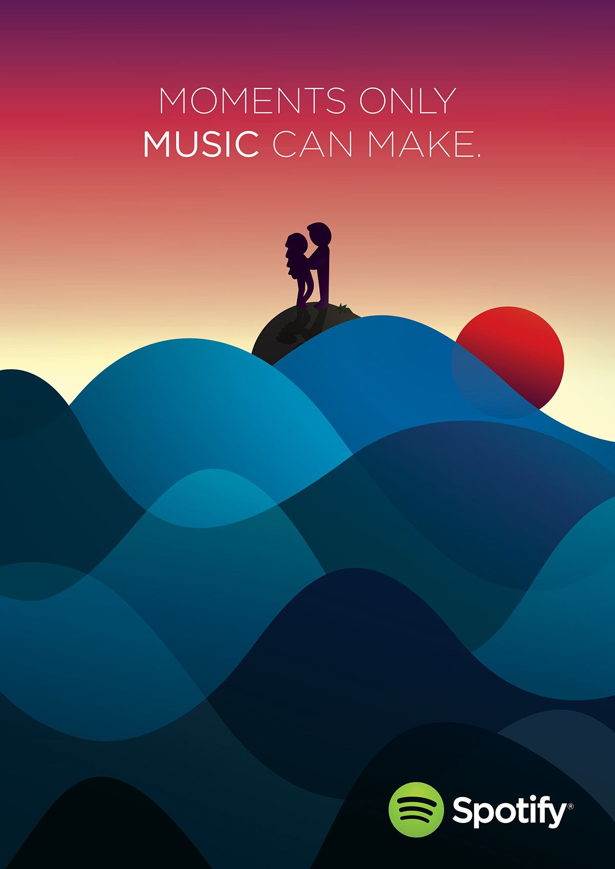 Spotify音樂網(wǎng)站平臺(tái)手繪矢量插畫廣告海報(bào)設(shè)計(jì)-上海廣告設(shè)計(jì)公司佳作欣賞4