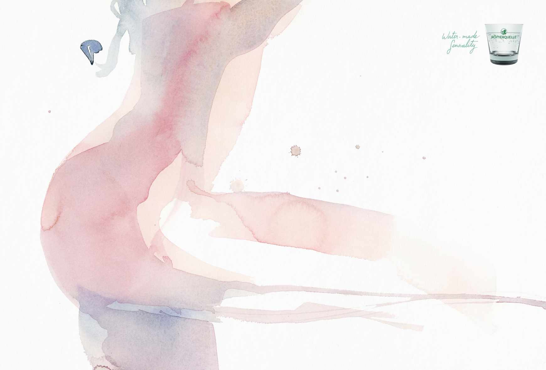 R?merquelle 瓶裝礦泉水人體藝術(shù)水彩系列平面廣告創(chuàng)意設(shè)計1 R?merquelle 瓶裝礦泉水人體藝術(shù)水彩系列平面廣告創(chuàng)意設(shè)計1