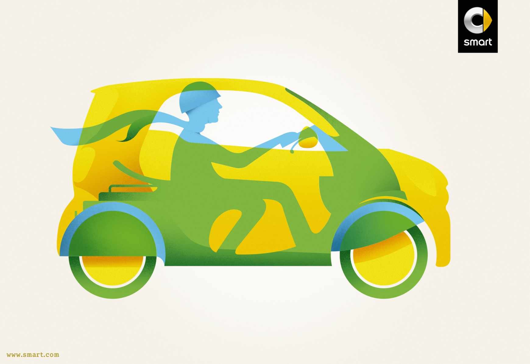 Smart 汽車摩托車篇平面創(chuàng)意廣告設計-上海廣告策劃設計公司廣告鑒賞1