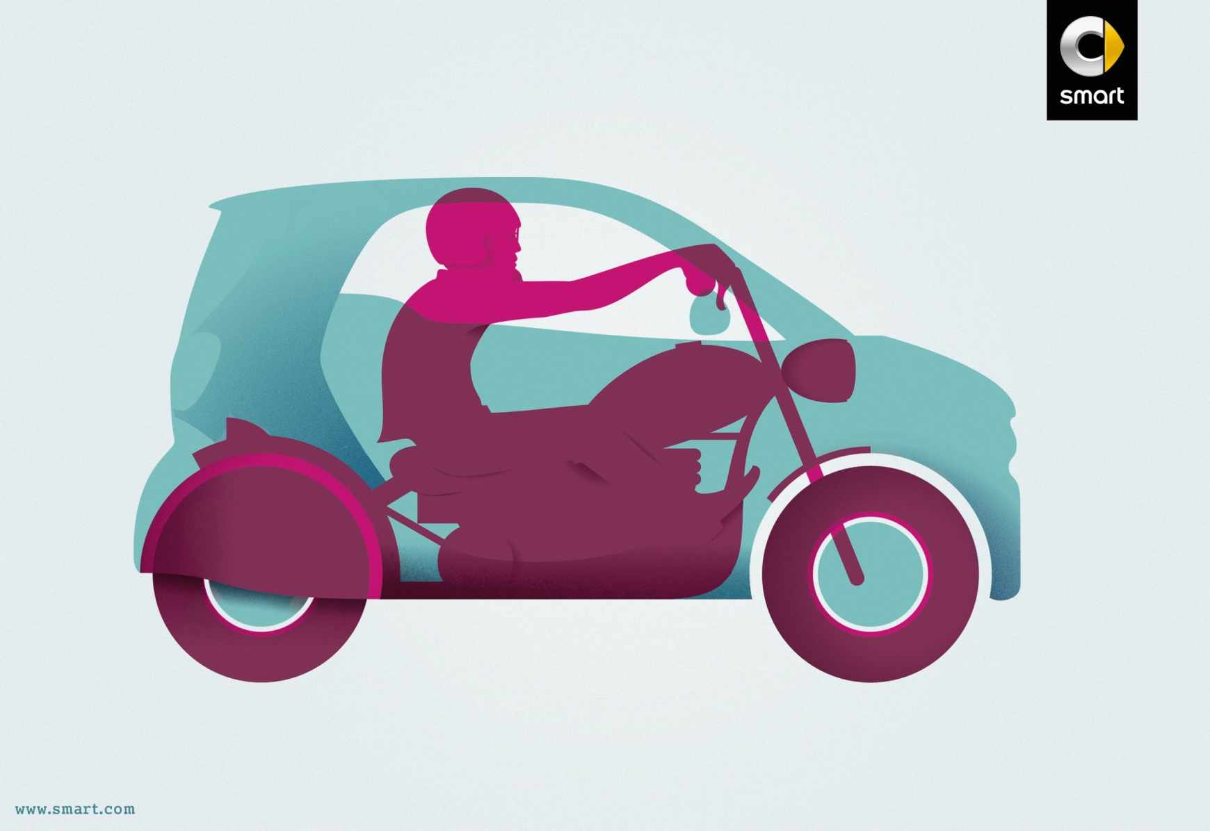 Smart 汽車摩托車篇平面創(chuàng)意廣告設計-上海廣告策劃設計公司廣告鑒賞3 Smart 汽車摩托車篇平面創(chuàng)意廣告設計-上海廣告策劃設計公司廣告鑒賞3