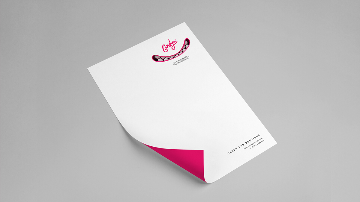 CANDY 糖果口味味覺實驗室牙齒logo設(shè)計-信紙VI設(shè)計