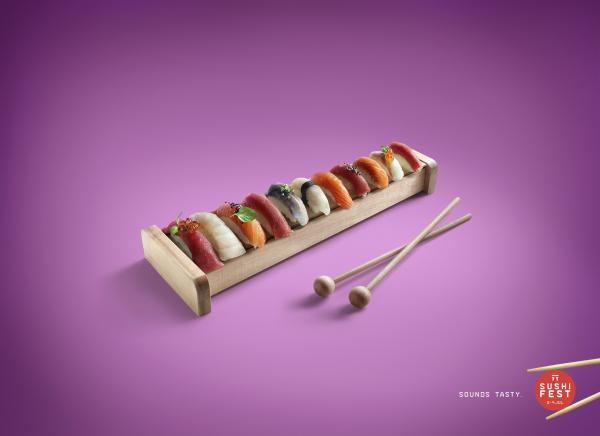 Sushi Fest 壽司餐廳歐洲第一屆第一屆壽司節(jié)平面創(chuàng)意廣告設(shè)計-木制音樂 Sushi Fest 壽司餐廳歐洲第一屆第一屆壽司節(jié)平面創(chuàng)意廣告設(shè)計-木制音樂