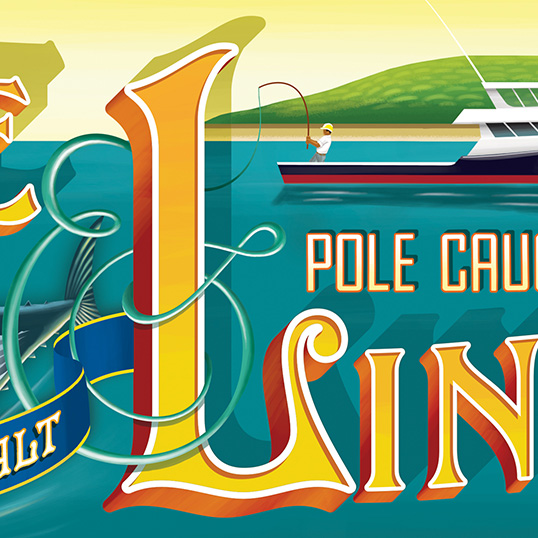 Pole & Line 金槍魚罐頭包裝設(shè)計-垂釣包裝插圖設(shè)計