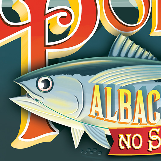 Pole & Line 金槍魚罐頭包裝設(shè)計5-金槍魚包裝插圖設(shè)計