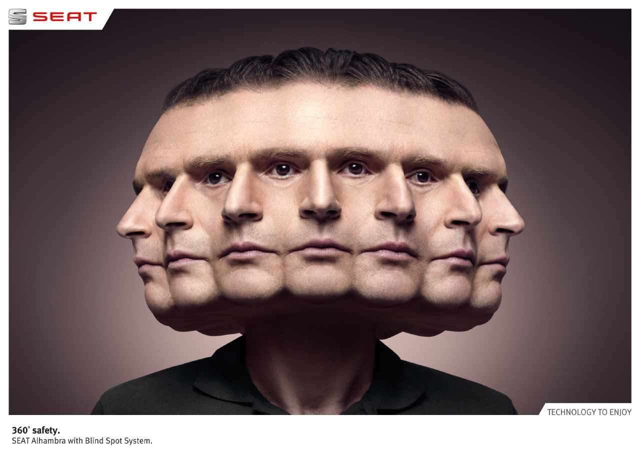 SEAT 汽車盲點系統(tǒng)平面創(chuàng)意廣告設計-男人篇