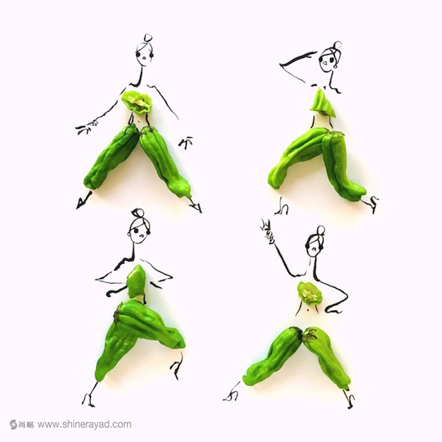 植物食物女人藝術(shù)搭配設(shè)計(jì)畫作-青椒女人 植物食物女人藝術(shù)搭配設(shè)計(jì)畫作-青椒女人