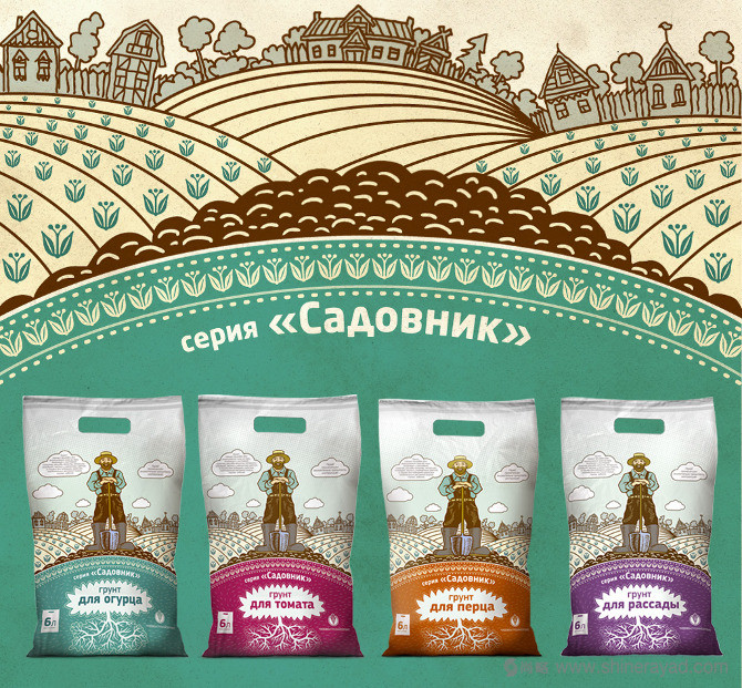 俄羅斯Садовник有機肥料包裝設(shè)計-上海包裝設(shè)計公司農(nóng)業(yè)物資包裝設(shè)計欣賞3