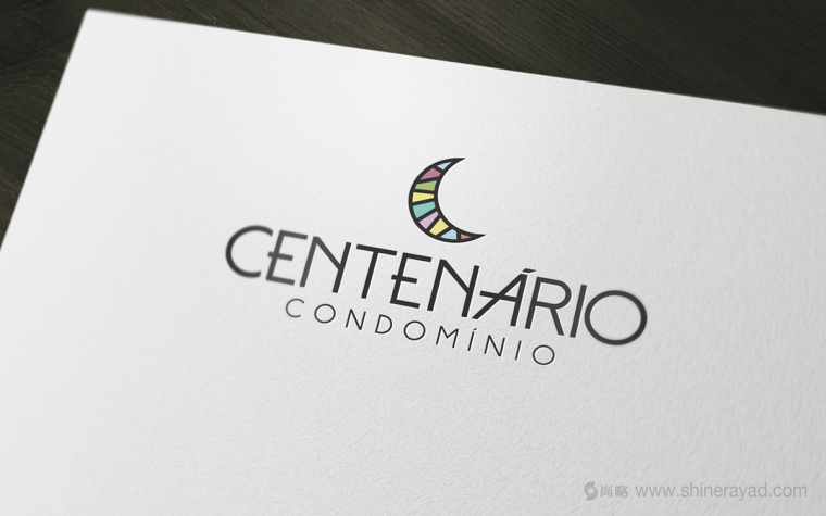 Centenário公寓地產(chǎn)月牙圖形標志設計3-手繪效果