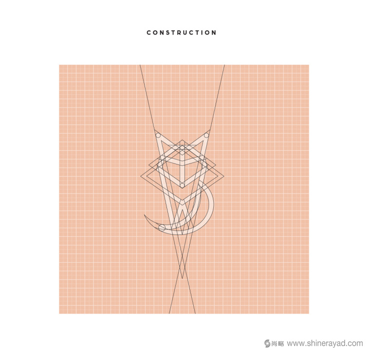 moon fox 月亮狐貍女性內(nèi)衣可愛動物L(fēng)OGO設(shè)計標(biāo)準(zhǔn)化坐標(biāo)制圖設(shè)計2