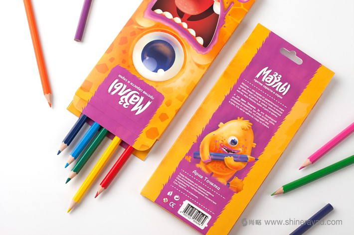 Mazzly彩色鉛筆水彩畫筆兒童文具卡通風(fēng)包裝設(shè)計2