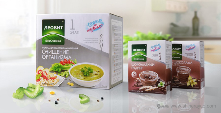 上海包裝設計公司欣賞：Леовит減肥代餐瘦身營養(yǎng)套餐包裝設計1
