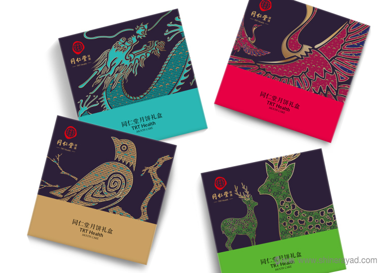 同仁堂2015年龍鹿鶴喜鵲吉祥動物系列健康月餅包裝設(shè)計2